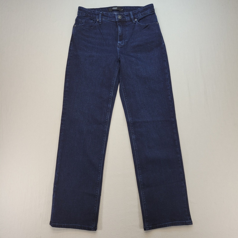 Hudson Straight Leg Jeans Womens 6 Blue Mid Rise Dark Wash Stretch Denim